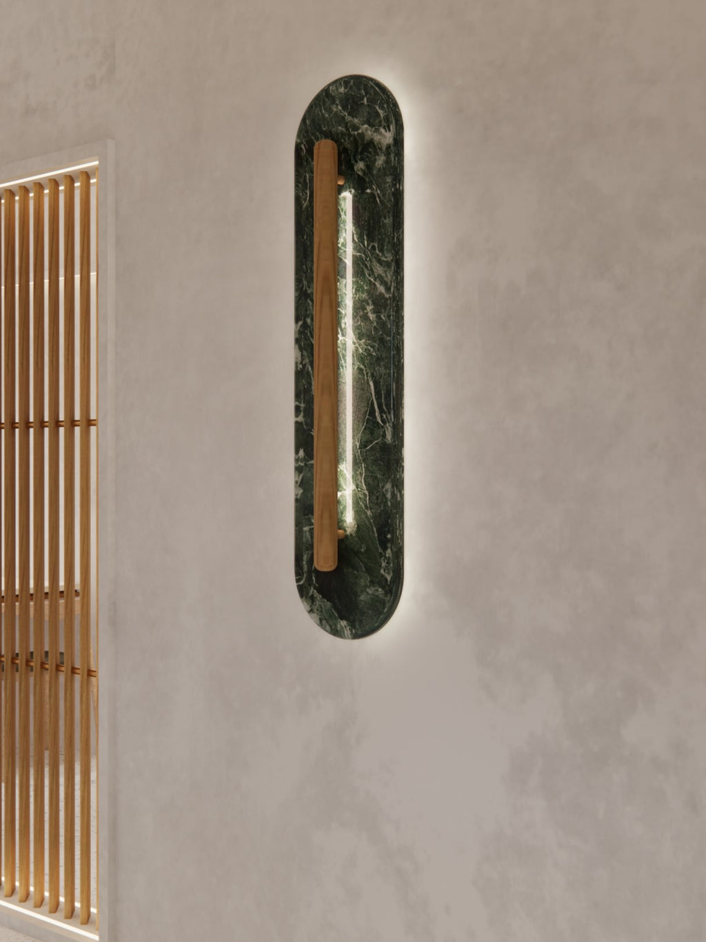 3d render of vanas wall lamp by advit design lab - marble variant